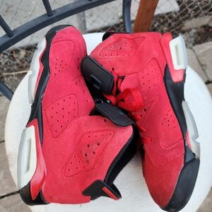 Jordan Kids Red and Black Sneakers